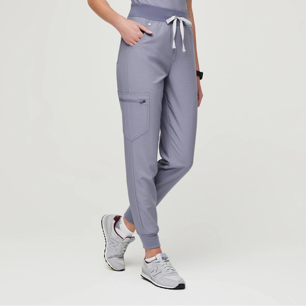 Figs Vapor Blue Space Dye Zamora™ High Waisted 2.0 - Petite Jogger Scrub Pants